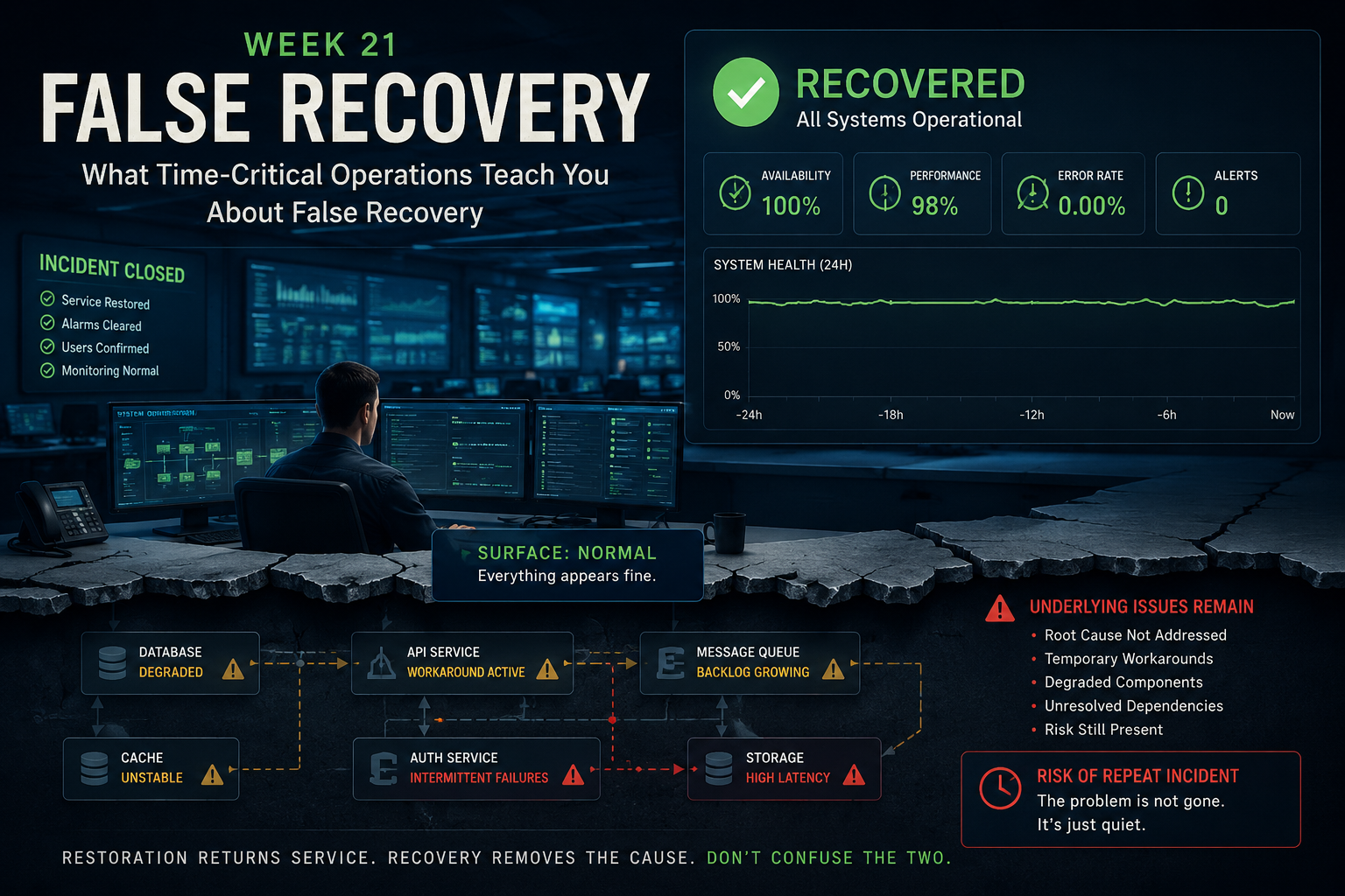 False Recovery operational systems graphic